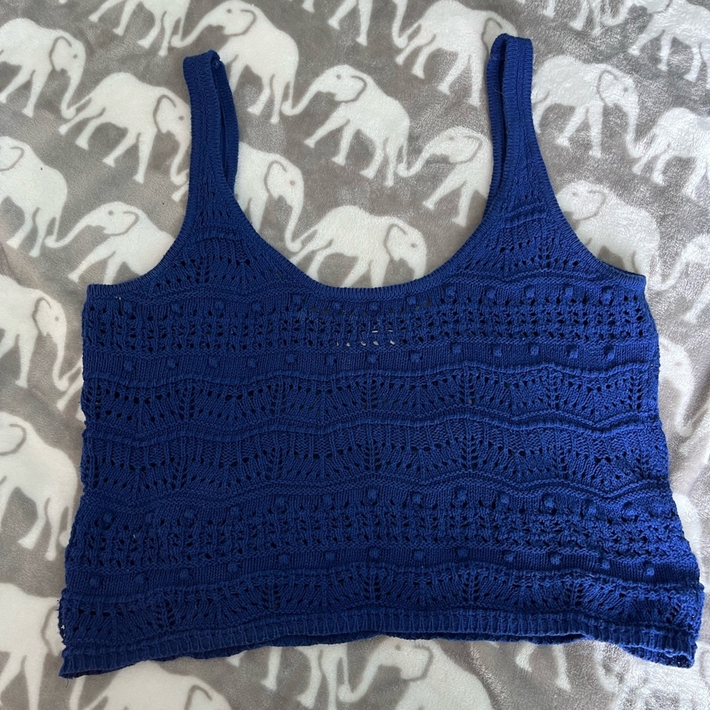 Knit Blue Mango Top